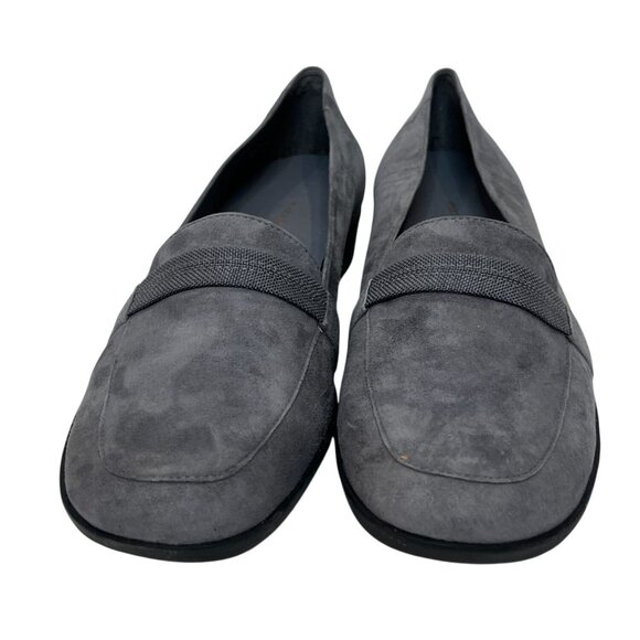 Easy Spirit Gray Suede Loafers Women’s 8 Comfort Work Flats - Picture 3 of 13